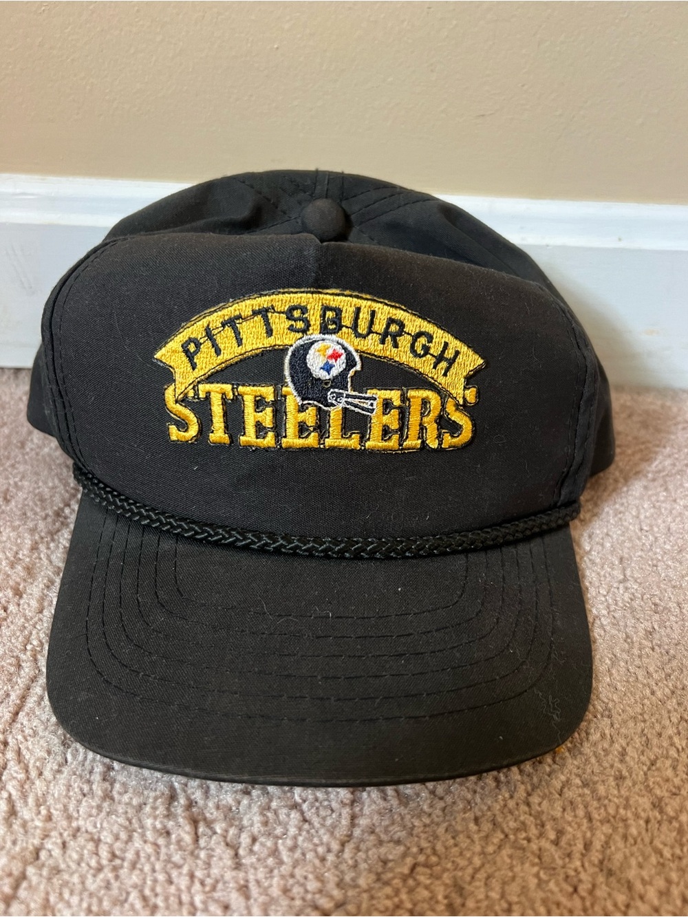 Vintage Youngan Headwear Pittsburgh Steelers NFL Football Snapback Hat Rope